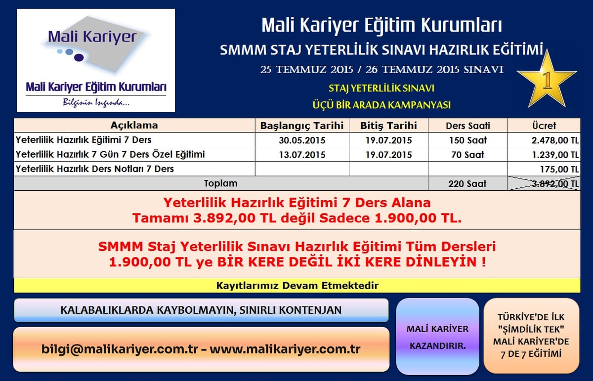 SMMM Yeterlilik Sınavı Kampanya